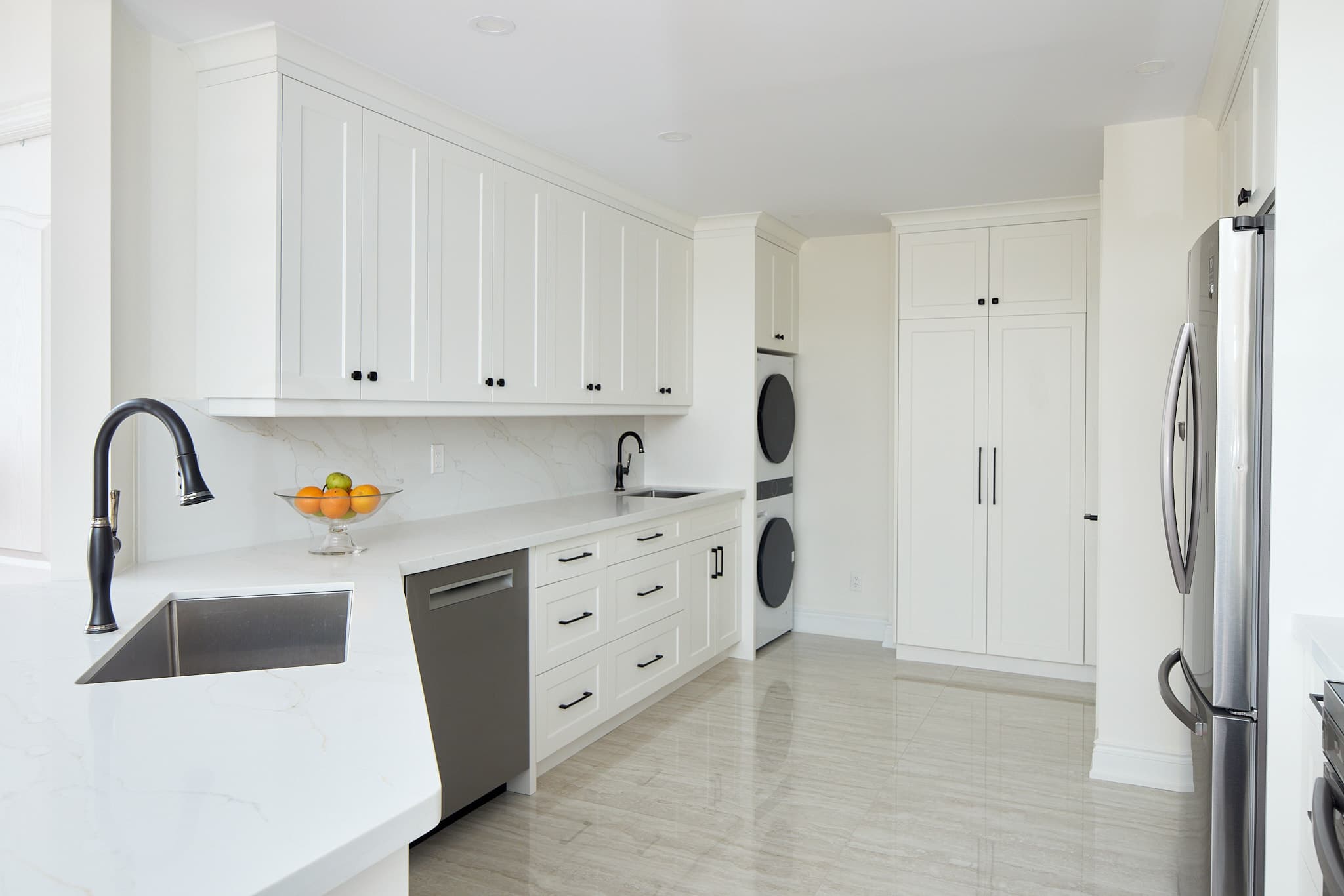 Custom kitchen with quartz countertops by Harbour Kitchens