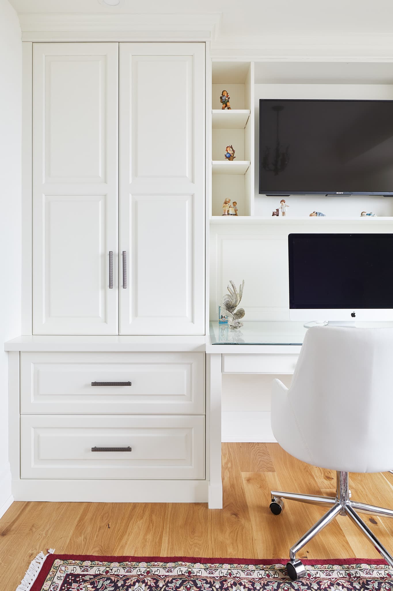 Custom cabinetry and living space by Harbour Kitchens