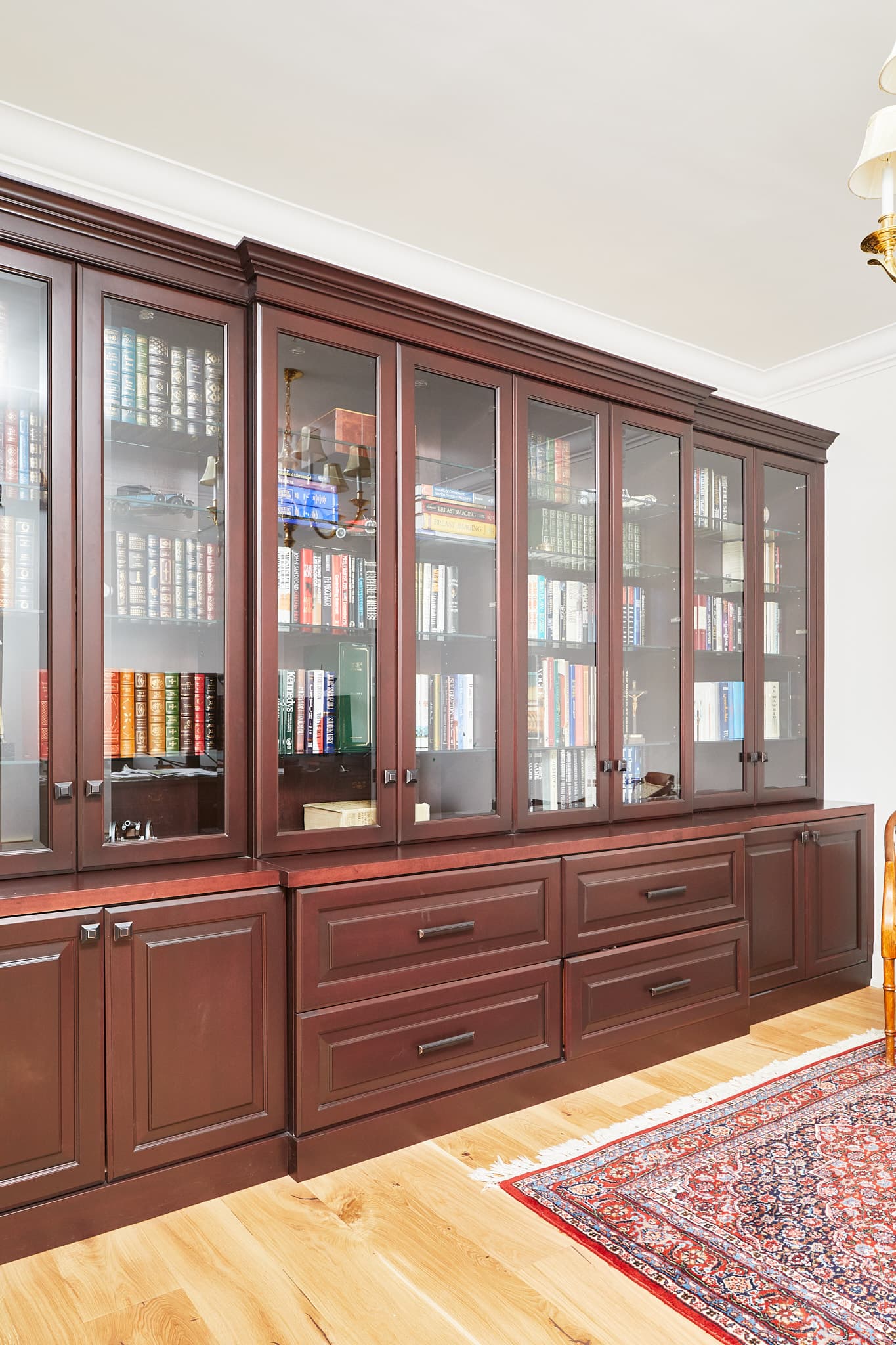 Custom millwork in living space by Harbour Kitchens